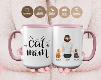 Custom Cat Mom Mug, Cat Mother Mug, Cat Mom Gift, Cat Lover Gift, Best Friend Mug, Cat Mother Gift, Gift for Cat Lovers, Personalized Cat