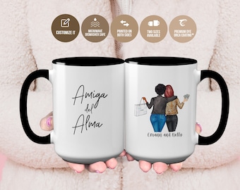 Personalized Best Friend Gifts Best Friend Valentines Gift Idea Custom Coffee Mug Customizable Picture Custom Hairstyles Soul Sisters S1467