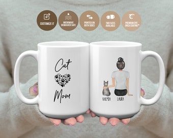 Custom Cat Mom Mug, Cat Mother Mug, Cat Mom Gift, Cat Lover Gift, Gift For Cat Mom From Cats, Cat Mother Gift, Gift for Cat Lovers, Cat Mom