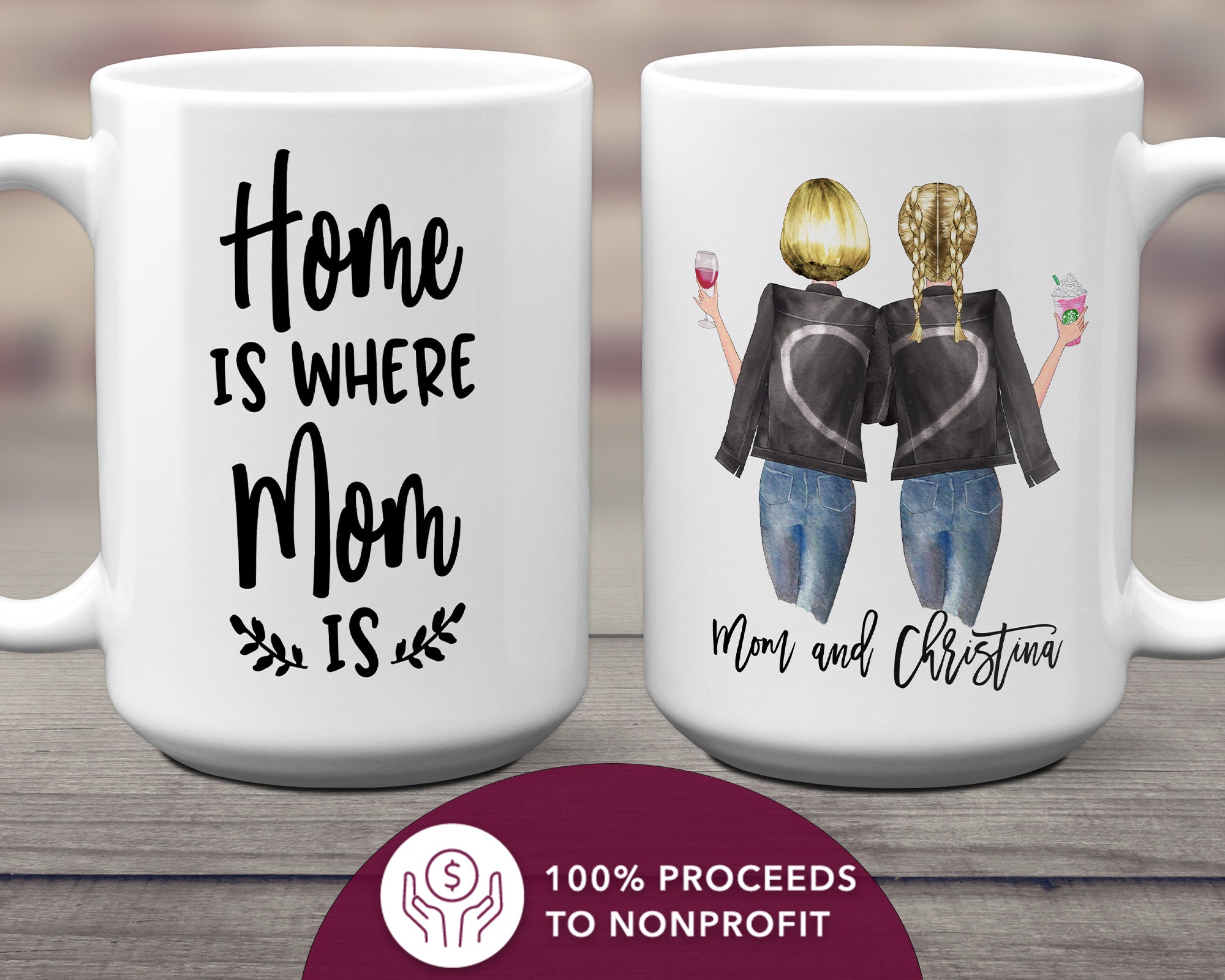 Bonus Mom Personalized 12 oz. Double-Wall Ceramic Travel Mug