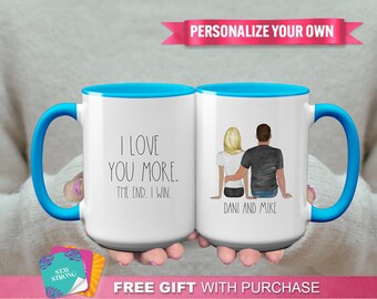 Customizable "I Love You More The End I Win" Mug - Gift for Boyfriend, LGBTQ Gifts, Personalized I Love You More Mug, Gift for Him