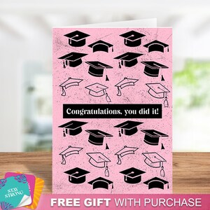 Congratulations, You Did It!, Fun Graduation Card, High School Graduation Card, College Graduation Card, Congrats Grad Card, Graduation Cap