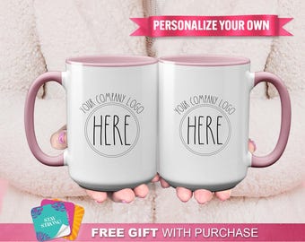 Company Logo Mugs: Set of 100 Custom Mugs, Business Logo Mugs, Corporate Gift Set for Employees & Clients, Bulk Company Logo Mugs, Gift Mug