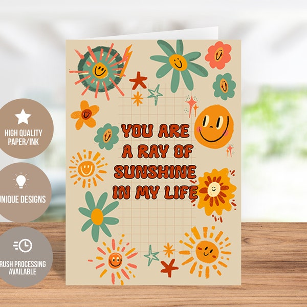 Women's Day Card, Ray Of Sunshine Friendship Greeting Card - Brighten Their Day!, Friendship Greeting Card, Cheerful Reminder Greeting Card