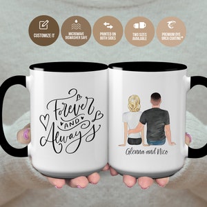 Forever and Always Personalized Mug Customized Gifts Valentines Day Gift for Him Boyfriend Gift Gift for Husband Gift for Him S0149 ABB