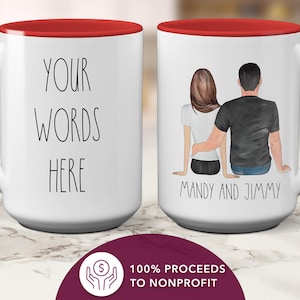 Custom 'Your Words Here' Couple Mug – Personalized Anniversary Gift
