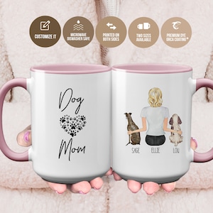Personalized Gift For Dog Lover - Custom "Dog Mom" Coffee Mug!  Gift For Girlfriend Mother Pet Owner Valentines Valentines Gift Friend S1192