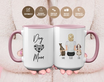 Personalized Gift For Dog Lover - Custom "Dog Mom" Coffee Mug!  Gift For Girlfriend Mother Pet Owner Valentines Valentines Gift Friend S1192