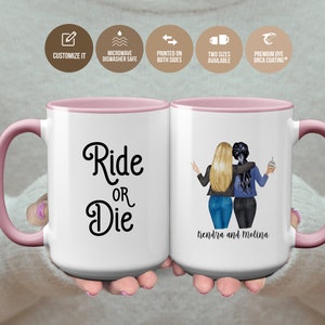 Ride Or Die Mug Gift For Best Friend, Best Friend Gift, Ride Or Die Friendship Mug Gift, Gift For Best Friend Custom Mug, Gift For Friend image 1