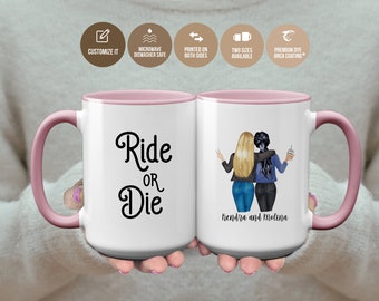 Ride Or Die Mug Gift For Best Friend, Best Friend Gift, Ride Or Die Friendship Mug Gift, Gift For Best Friend Custom Mug, Gift For Friend