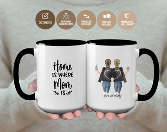 Personalized Mug For Mom Mother's Day Gift From Daughter Home Is Where Mom Is from Daughter in College Stepmom Gift Mother in Law Gift S1018