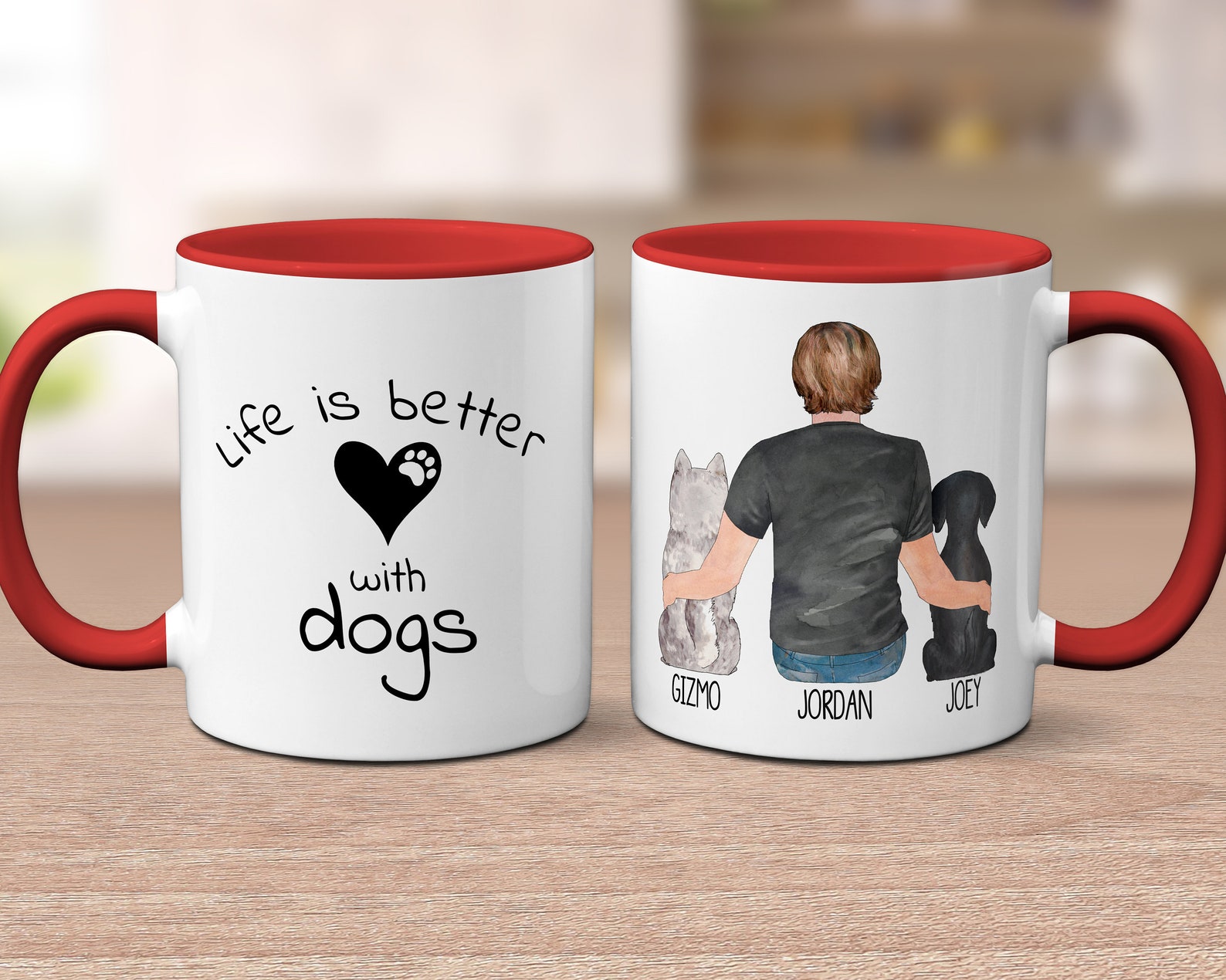 Life is Better With Dogs Mug Dog Mug Custom Dog Dad Dog Lover Etsy