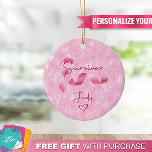 Survivor Ornament, Custom Ornament, Cancer Awareness Ornament, Warrior Ornament, Survivor Ornament, Cancer Survivor Gift, Christmas Ornament