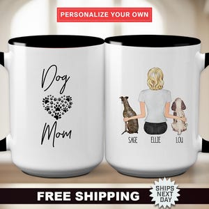 Personalized Gift For Dog Lover - Custom &quot;Dog Mom&quot; Coffee Mug - Dog Lover Gift, Home decor, Gift For Pet Lover, Handmade Mug, Puppy Love