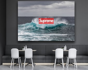 Hypebeast Supreme Tide Wave Crashing X Hypebeast Wall Art Decor Design Canvas Print Poster