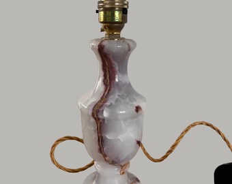 Vintage Marbled Onyx Lamp Base, Rewired