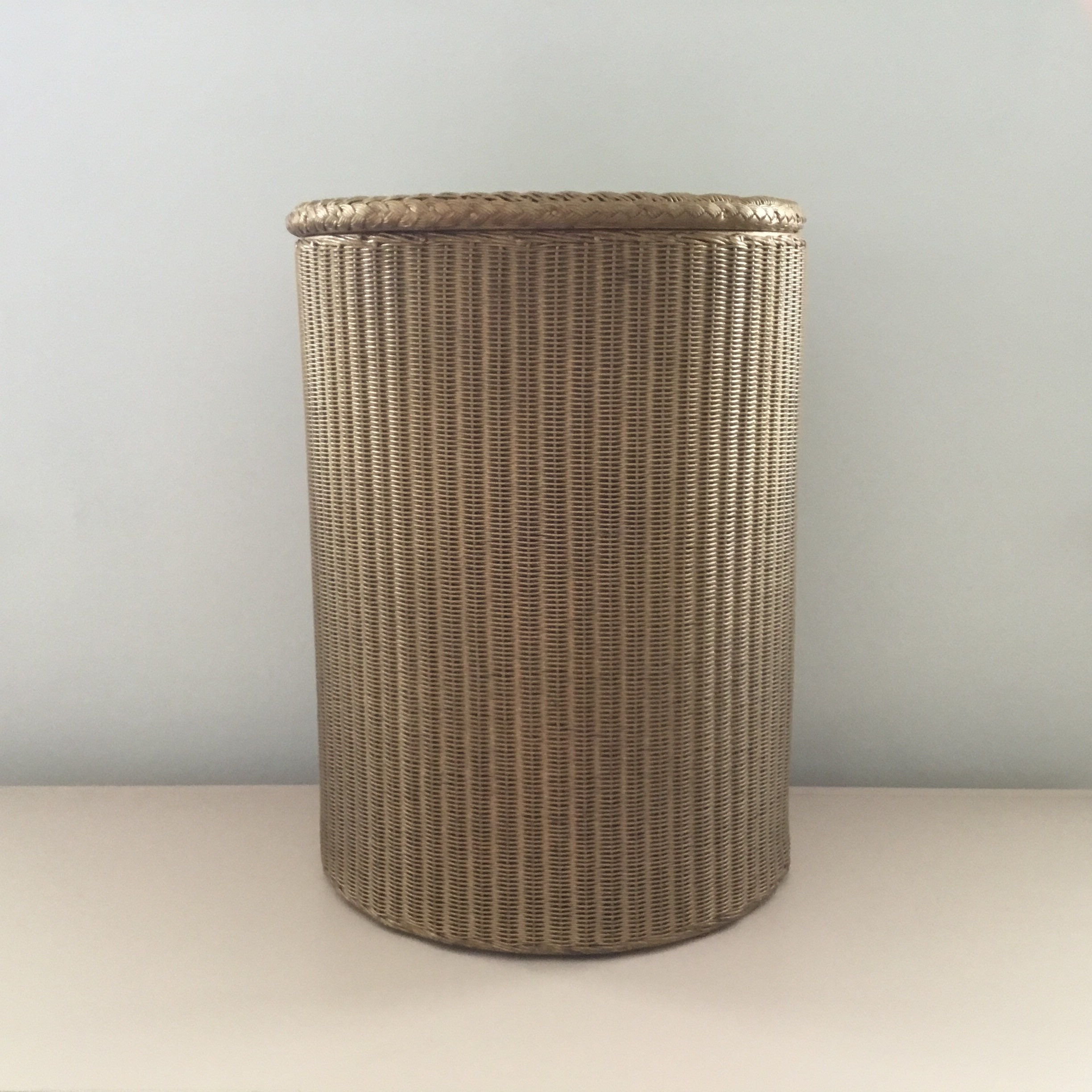 Vintage Lloyd Loom Laundry Basket Gold Laundry Basket Lloyd Etsy