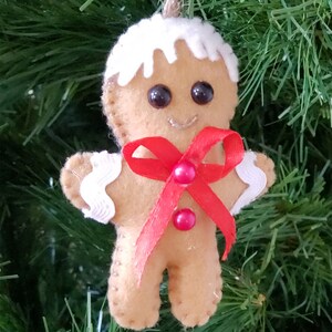 This 100% handmade adorable Christmas  Felt Gingerbread tree ornament Felt Gingerbread ornament Christmas Felt Gingerbread