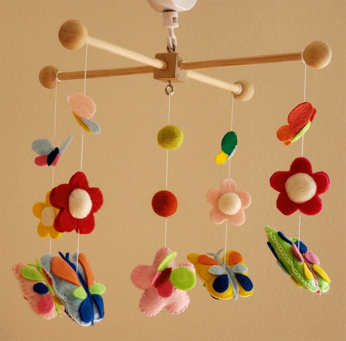 Musical Butterfly Baby Mobile Multi Color Baby Mobile Etsy