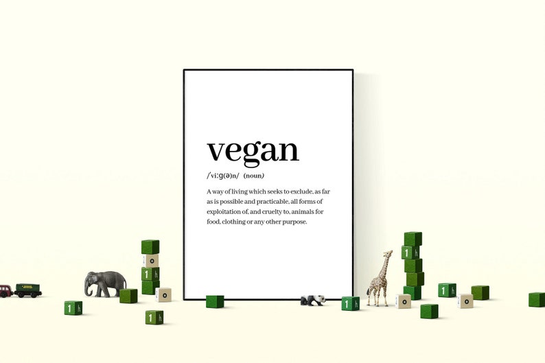 Vegan Definition Poster Vegan Wall Art Animal Rights Quote Etsy
