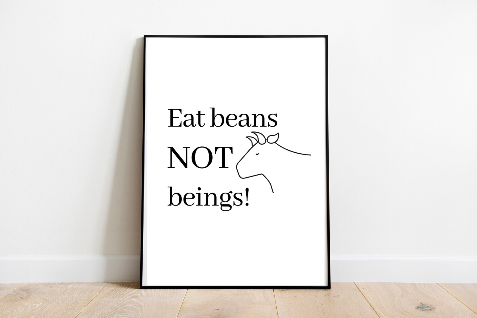 Eat Beans Not Beings Printable Poster Animal Rights Quote Etsy