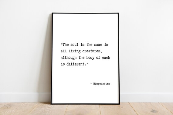 Hippocrate Citation Vegan Poster Animal Rights Quote Vegan Etsy