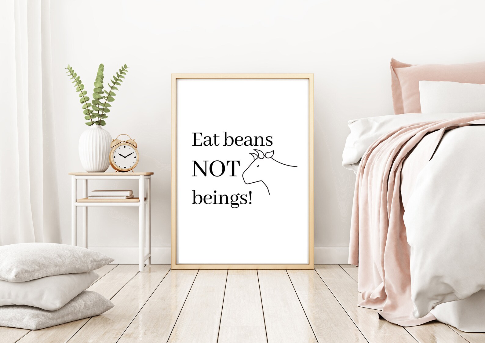 Eat Beans Not Beings Printable Poster Animal Rights Quote Etsy