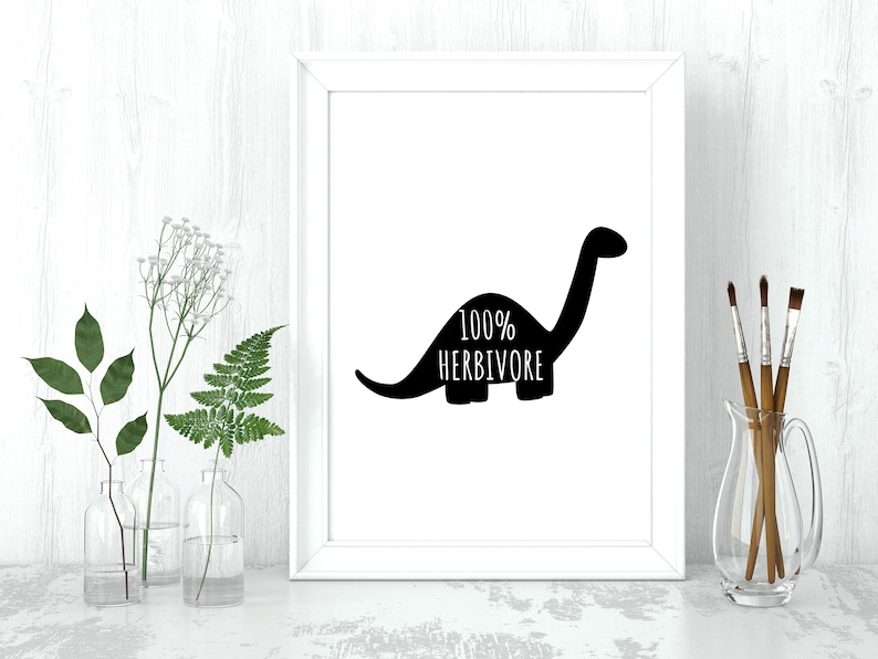 100 Herbivore Dinosaur Poster Vegan Quote Vegan Home Decor Etsy