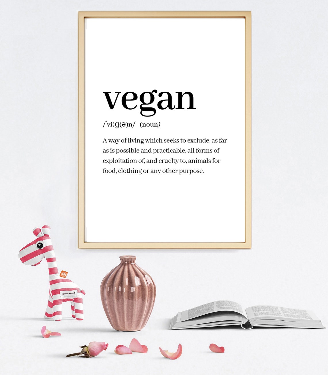 Vegan Definition Poster Vegan Wall Art Animal Rights Quote Etsy
