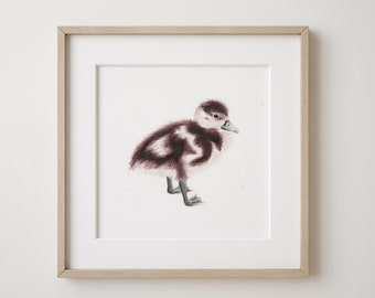 Baby Duckling Watercolor Print | Duckling Art Print | Duck Watercolor | Irish Artist | British Wildlife Art | Animal Lover | Farmhouse Art