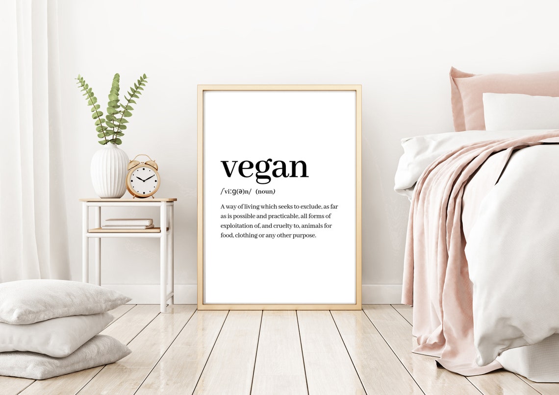 Vegan Definition Poster Vegan Wall Art Animal Rights Quote Etsy