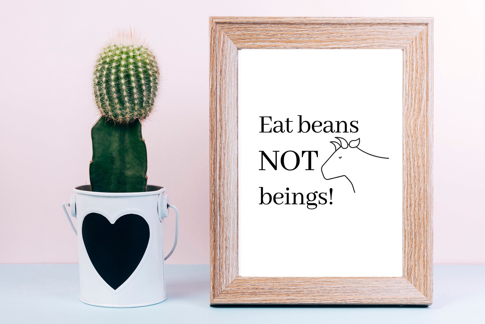 Eat Beans Not Beings Printable Poster Animal Rights Quote Etsy