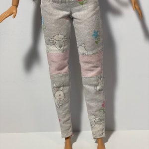 Handmade Barbie Pants: Floral & Animal Print Doll Clothes