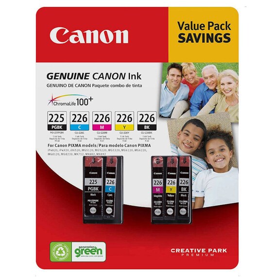 Genuine New 5-pack CANON PGI-225 Black CLI-226 B//C//M//Y Ink Cartridges
