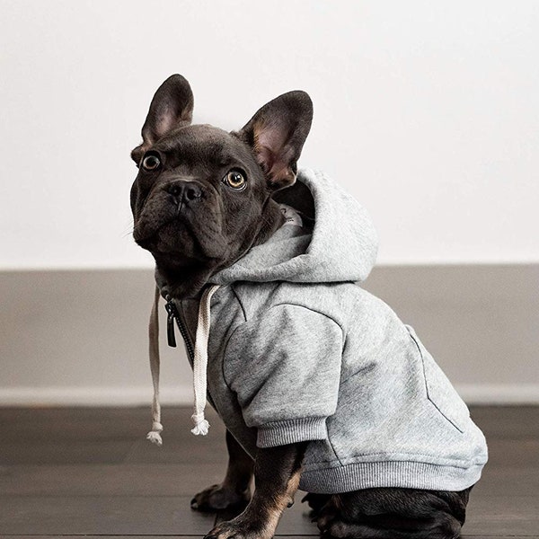 Light Grey Dog Hoodie // Lightweight Dog Coat // Sizes XXS - XXL // Warm Dog Jacket // Designer Dog Clothes by Ellie Dog Wear