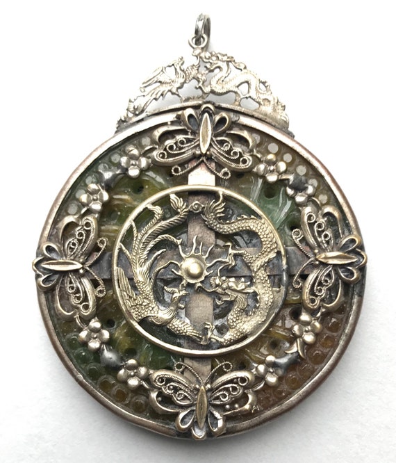 1940’s Chinese Filigree Dragon and Phoenix Encasin