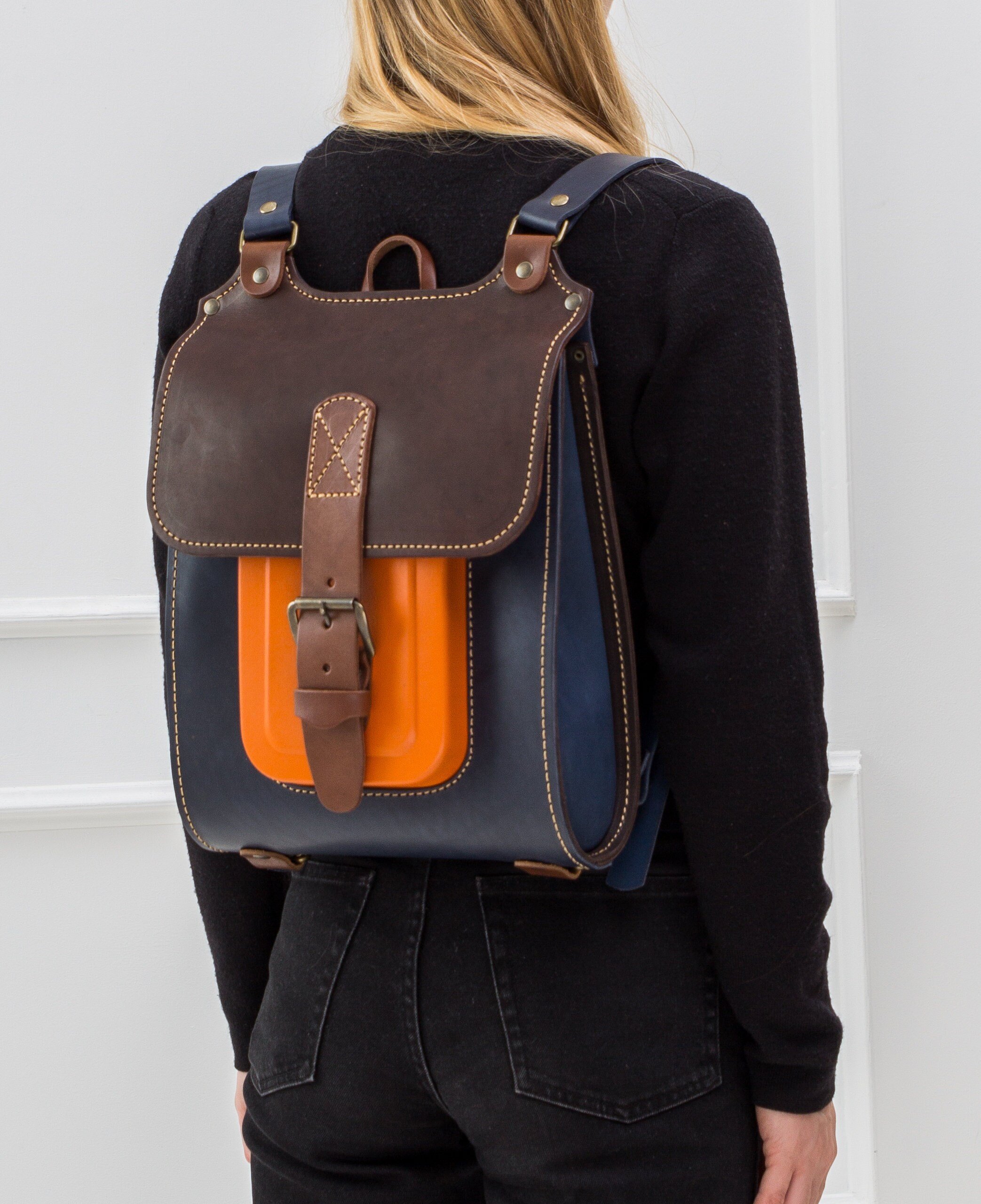 hard leather backpack