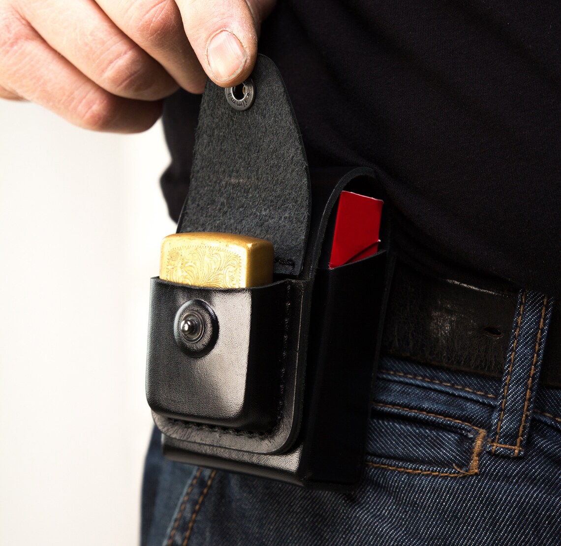 Leather cigarette case/Leather tobacco case/Zippo lighter Etsy