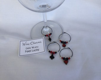 Card Suit Wine Charms