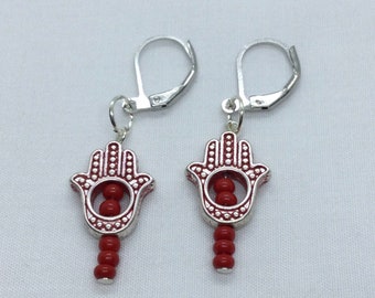 Colored Hamsa Earrings