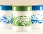 Set of Three Large Vintage Milk Glass Humidors - Home Decor - Vintage Storage Jars - Milk Glass Containers - Cigar Collectibles
