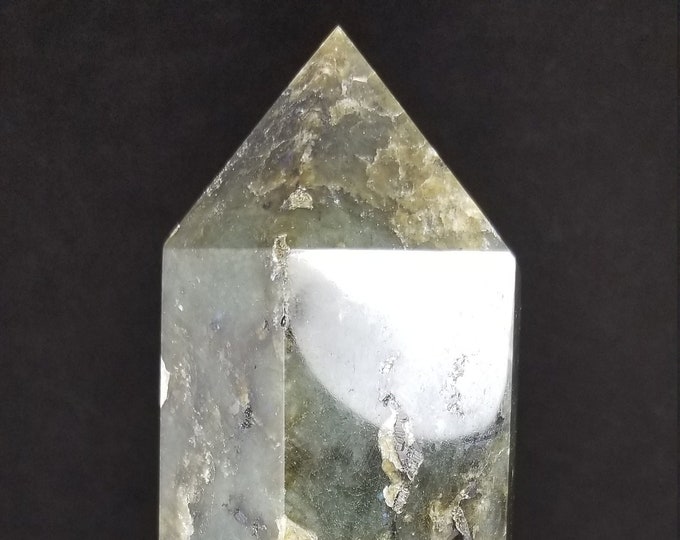 Large 8.8" 3.5 lbs Labradorite Crystal Tower Art Decor Display Reiki Crystals Healing Meditation Carved Gems Stone Gemstone