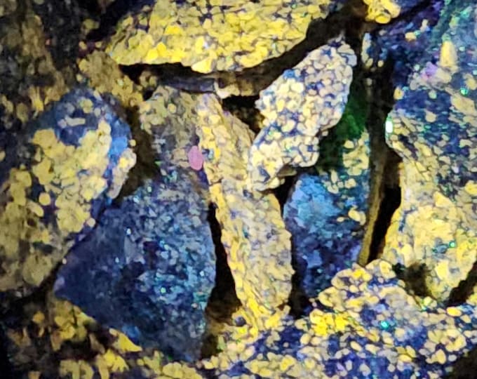 1lb+ Lot of Shortwave SW UV Fluorescent Rich Yellow Wollastonite Sterling Hill Mine by Franklin New Jersey Rocks Minerals