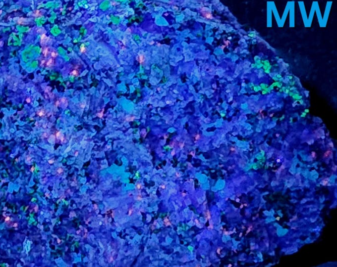 SW MW LW Uv Fluorescent Fluorite Willemite & Sphalerite - Sterling Hill Mine by Franklin New Jersey - Ultraviolet Minerals