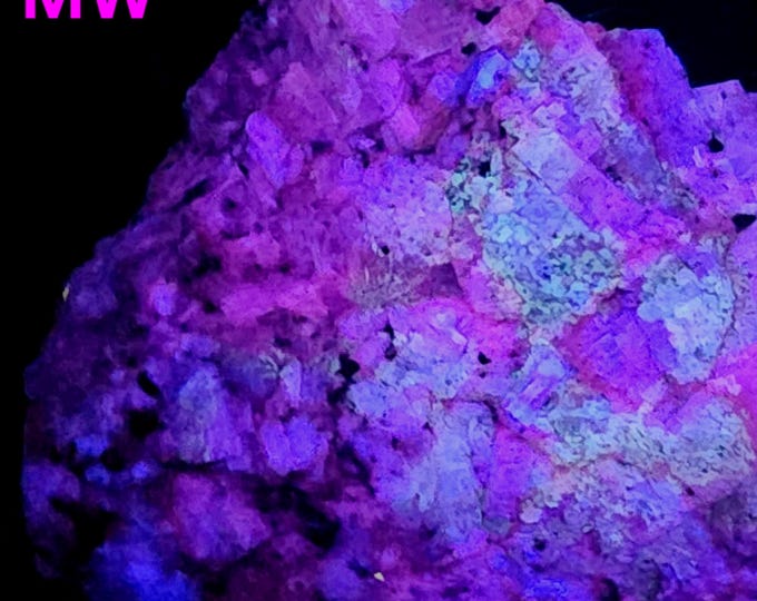 XL 6.7lbs Multi-Wave UV Fluorescent + Bi-Color Calcite from Franklin New Jersey Sw Mw LW Ultraviolet Minerals Rocks