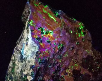 Rare XL Shortwave SW + Longwave LW Fluorescent Bustamite Hardystonite Clinohederite & Willemite Franklin Mine New Jersey Uv Rock Minerals