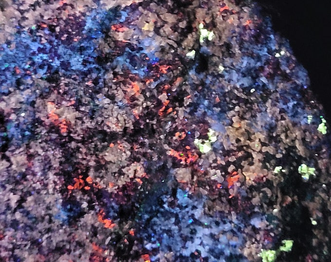 Rare XL Shortwave SW UV Fluorescent Rich Scheelite Fluorapatite Microcline & Calcite Franklin New Jersey Ultraviolet Mineral