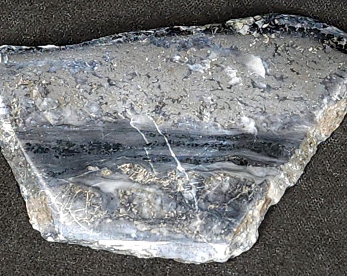 Polished Native Silver Slab with Silver Minerals from Cobalt, Ontario, Canada Mineral Specimen Rock Jewelry