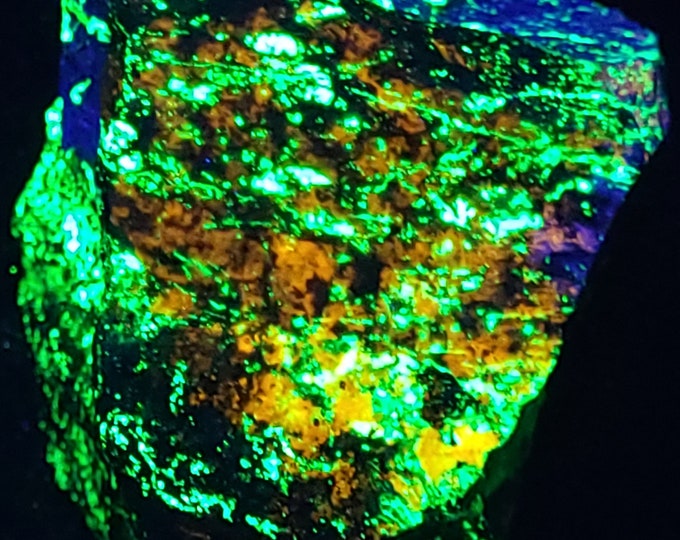 Sweet 1.7lbs Shortwave SW Ultraviolet Fluorescent Hardystonite, Willemite & Clinohedrite Franklin New Jersey UV Rocks Minerals