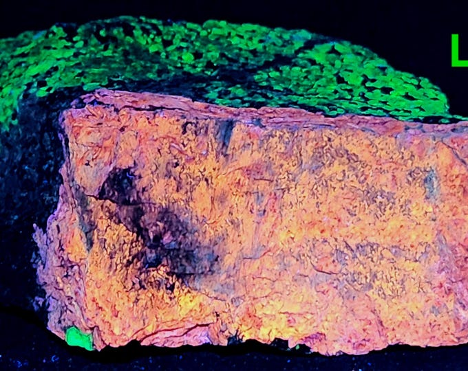 UV Fluorescent + Phosphorescent Mahogany Sphalerite & Willemite Sterling Hill Mine by Franklin New Jersey Ultraviolet Minerals
